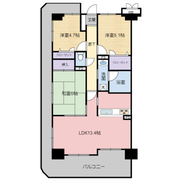 フォーレ東望☆9階角部屋なので日当り、眺望良好です♪